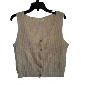 Burmel vintage button cream sweater vest sz small